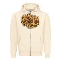 Sandshell leopard patch Zipper Hoodie - Jasminsmagicworld