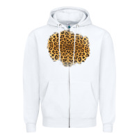 White leopard patch Zipper Hoodie - Jasminsmagicworld