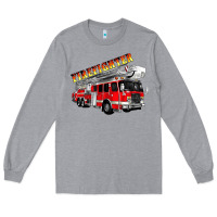 Heather Grey firefighter fire truck Long Sleeve Tee - Artiststas