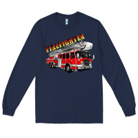 Navy firefighter fire truck Long Sleeve Tee - Artiststas