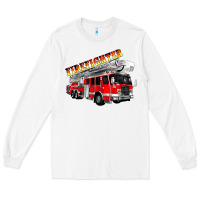 White firefighter fire truck Long Sleeve Tee - Artiststas