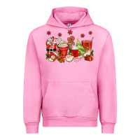 Fuchsia Pink Christmas coffee cups Urban Hoodie - texasbilliewilder