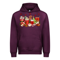 Mauve Wine Christmas coffee cups Urban Hoodie - texasbilliewilder