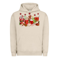 Pigment French Oak Christmas coffee cups Urban Hoodie - texasbilliewilder
