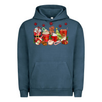 Pigment Midnight Navy Christmas coffee cups Urban Hoodie - texasbilliewilder