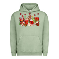 Pigment Oil Green Christmas coffee cups Urban Hoodie - texasbilliewilder