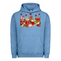 Pigment Pebble Blue Christmas coffee cups Urban Hoodie - texasbilliewilder