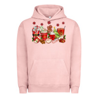 Pigment Salmon Christmas coffee cups Urban Hoodie - texasbilliewilder