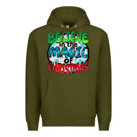 Army Green believe in the magic of christmas Premium Hoodie - BarkalooDesign