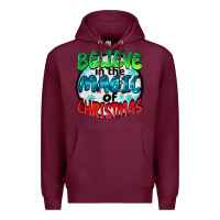Burgundy believe in the magic of christmas Premium Hoodie - BarkalooDesign