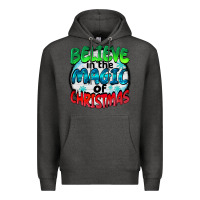 Charcoal Heather believe in the magic of christmas Premium Hoodie - BarkalooDesign