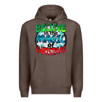 Coffee believe in the magic of christmas Premium Hoodie - BarkalooDesign