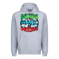 Heather Grey believe in the magic of christmas Premium Hoodie - BarkalooDesign