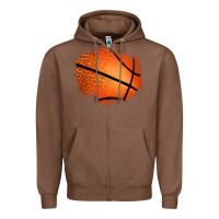 Chestnut leopard basketball patch Zipper Hoodie - Jasminsmagicworld