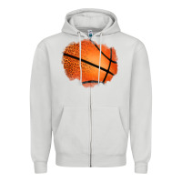Dove Grey leopard basketball patch Zipper Hoodie - Jasminsmagicworld