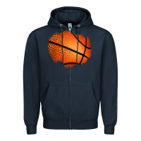 Navy leopard basketball patch Zipper Hoodie - Jasminsmagicworld