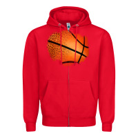 Red leopard basketball patch Zipper Hoodie - Jasminsmagicworld