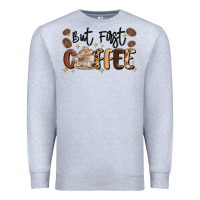 Heather Grey but first coffee Premium Sweatshirt - MaliasSmallBusiness