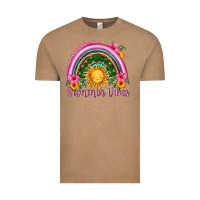Vintage Coffee summer vibes  rainbow Vintage Tee - HRA Design Shop