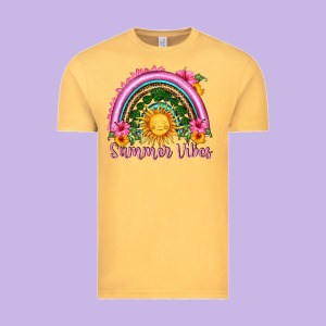 Summer Vibes  Rainbow Vintage Tee Designed By Hra Design Shop