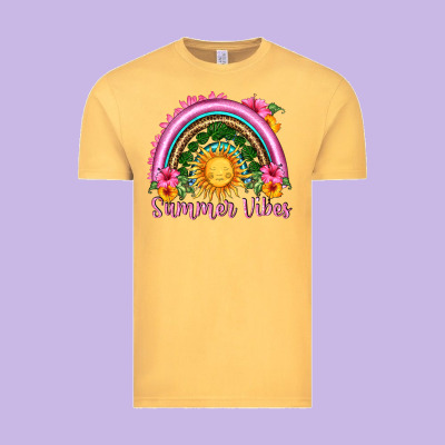 Summer Vibes  Rainbow Vintage Tee Designed By Hra Design Shop