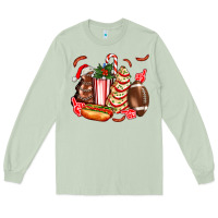 Matcha Christmas tree cake American football  ball and hot dogs ado Long Sleeve Tee - AdoDesignShop