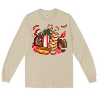 Mushroom Christmas tree cake American football  ball and hot dogs ado Long Sleeve Tee - AdoDesignShop