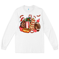 White Christmas tree cake American football  ball and hot dogs ado Long Sleeve Tee - AdoDesignShop