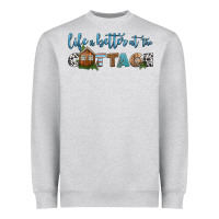 Heather Grey life is better at the cottage Heavyweight Sweatshirt - HRA Design Shop