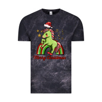 Cloud Black merry christmas unicorn Vintage Tee - FaDigitalArtStudio