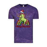 Cloud Purple merry christmas unicorn Vintage Tee - FaDigitalArtStudio