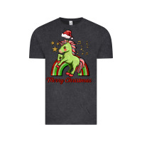 Vintage Black merry christmas unicorn Vintage Tee - FaDigitalArtStudio
