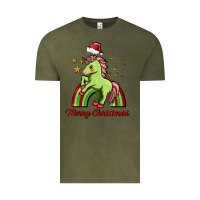 Vintage Olive merry christmas unicorn Vintage Tee - FaDigitalArtStudio