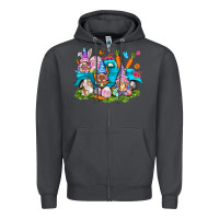 Smoke Easter gnomies with truck Zipper Hoodie - NancyCooperArtShop