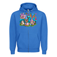 True Royal Easter gnomies with truck Zipper Hoodie - NancyCooperArtShop