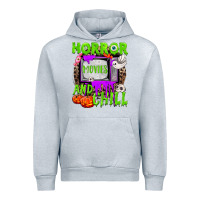 Heather Grey Horror movies and chill Urban Hoodie - NancyCooperArtShop