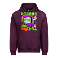 Mauve Wine Horror movies and chill Urban Hoodie - NancyCooperArtShop