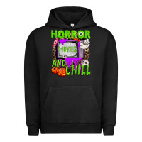 Pigment Black Horror movies and chill Urban Hoodie - NancyCooperArtShop
