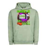 Pigment Oil Green Horror movies and chill Urban Hoodie - NancyCooperArtShop