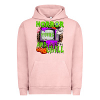 Pigment Salmon Horror movies and chill Urban Hoodie - NancyCooperArtShop