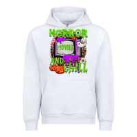 White Horror movies and chill Urban Hoodie - NancyCooperArtShop