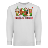Dove Grey chicken   coffee cups Premium Sweatshirt - MaliasSmallBusiness