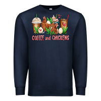Navy chicken   coffee cups Premium Sweatshirt - MaliasSmallBusiness