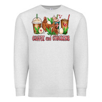 Oatmeal Heather chicken   coffee cups Premium Sweatshirt - MaliasSmallBusiness