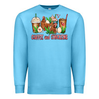 Ocean Blue chicken   coffee cups Premium Sweatshirt - MaliasSmallBusiness