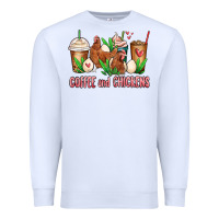 White chicken   coffee cups Premium Sweatshirt - MaliasSmallBusiness