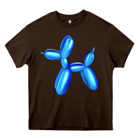 Chocolate Brown Blue Dog Balloon Heavy Core Tee - Artiststas