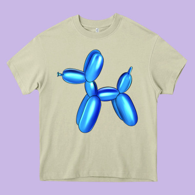 Blue Dog Balloon Heavy Core Tee Designed By Artiststas