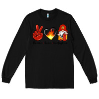 Black peace love firefighter Long Sleeve Tee - Artiststas