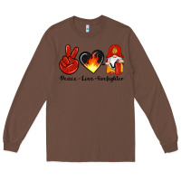 Chestnut peace love firefighter Long Sleeve Tee - Artiststas